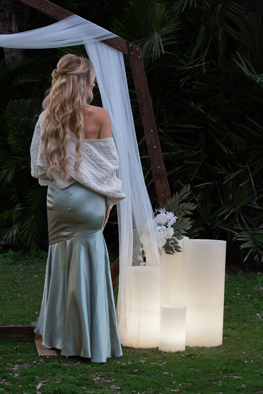 Ceremony Framed in Light – Candle Arch Styling